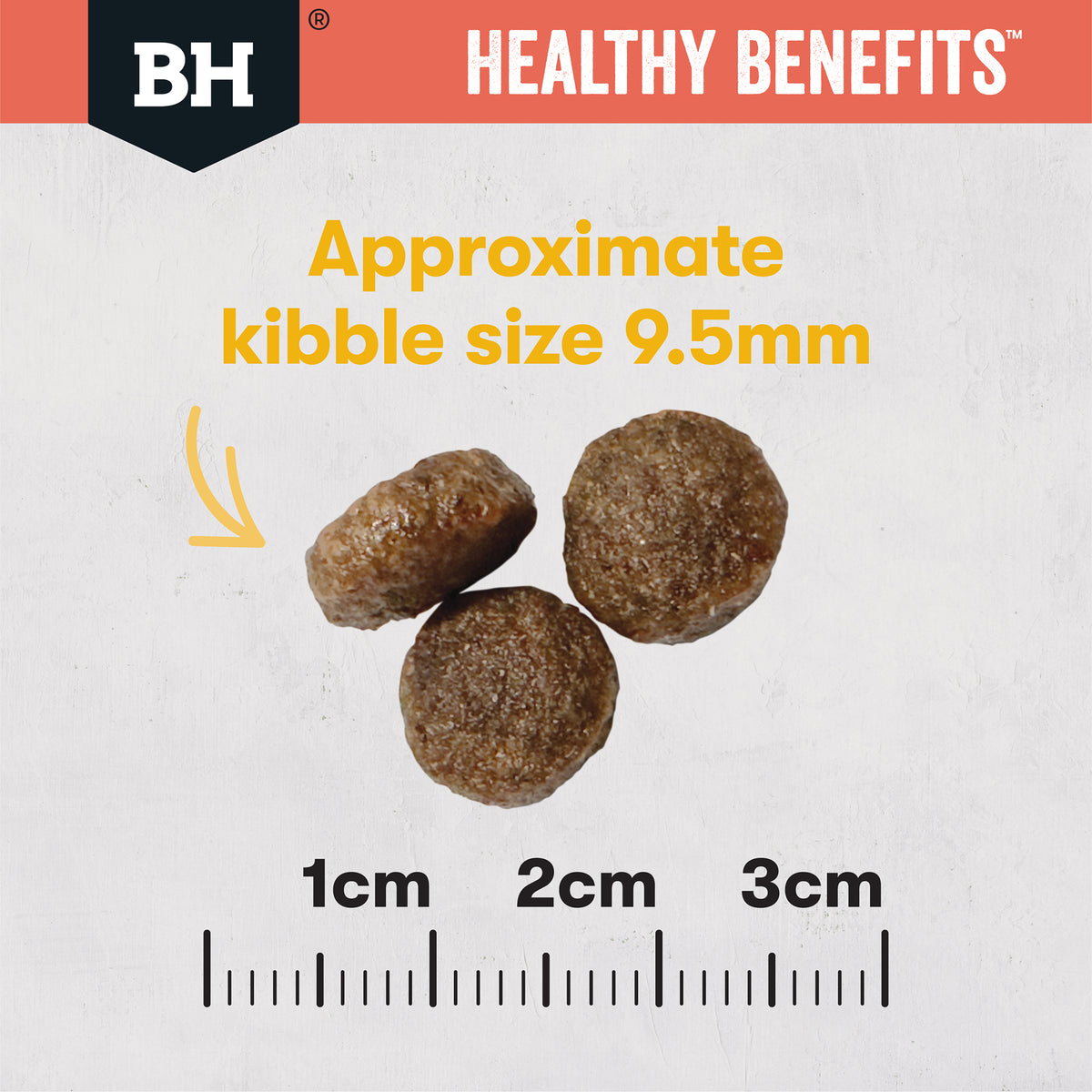 Black Hawk Healthy Benefits Indoor Chicken approximate kibble size 9.5mm