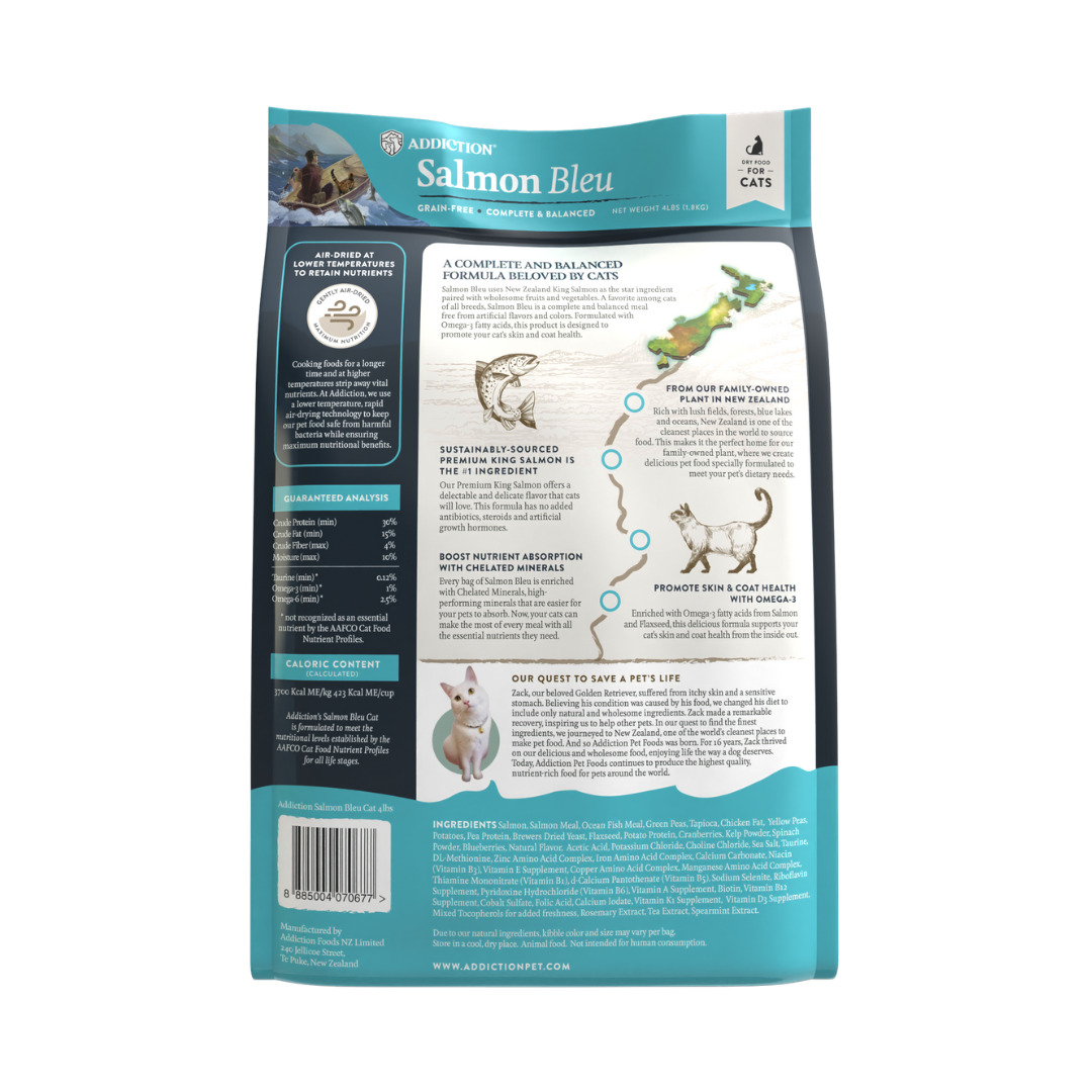 Addiction Salmon Bleu Cat, Complete & Balanced, Skin & Coat Dry Cat Food