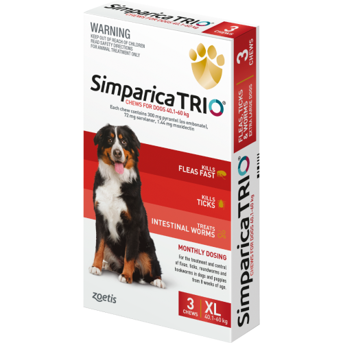 Simparica Trio 40.1-60kg 3 Pack flea treatment