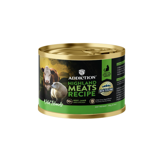 Addiction Wild Islands Highland Meats Lamb & Beef Grain-Free Canned Cat Food 185g