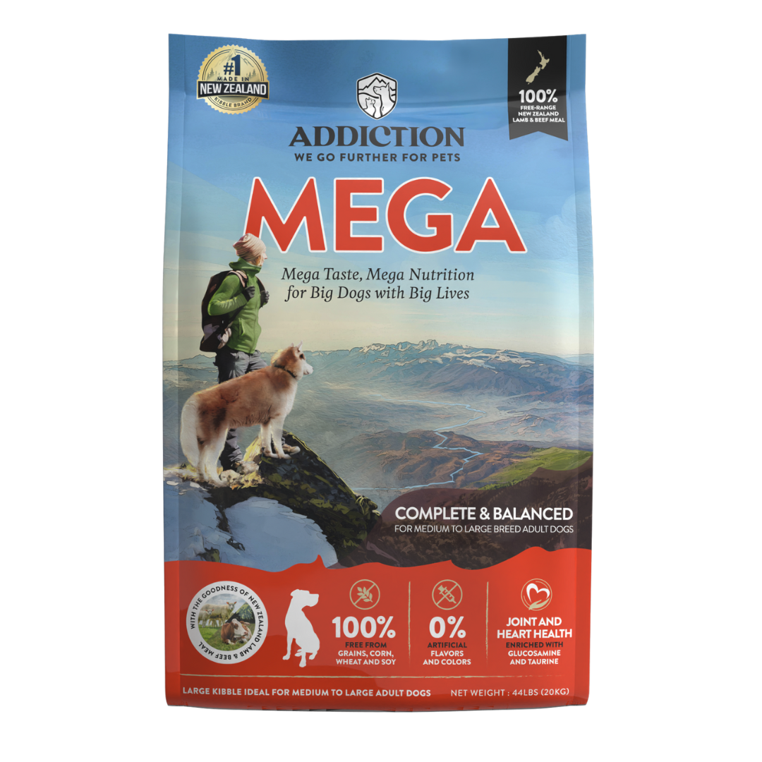 Addiction MEGA, Complete & Balanced,  Lamb & Beef Dry Dog food for Medium to Large Dog