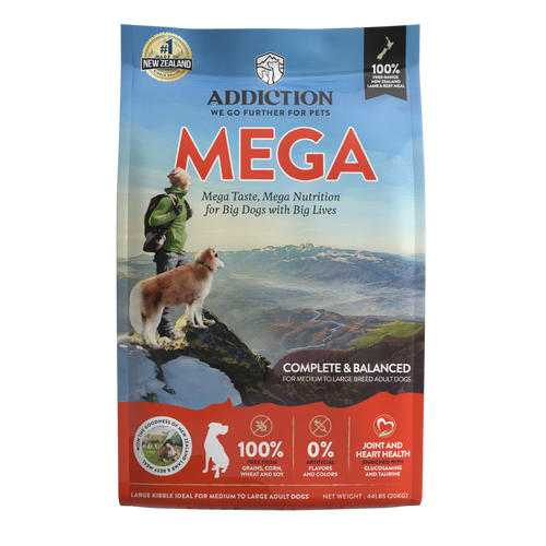 Addiction MEGA, Complete & Balanced,  Lamb & Beef Dry Dog food for Medium to Large Dog