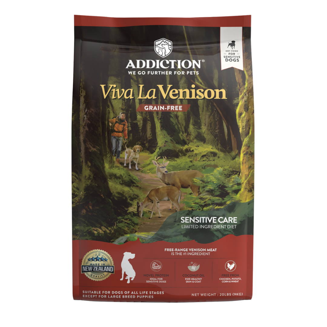 Addiction Viva La Venison, Sensitive Care, Novel Protein Dry Dog Food
