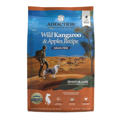 Addiction Wild Kangaroo & Apples, Sensitive Care, Novel Protein Dry Dog Food