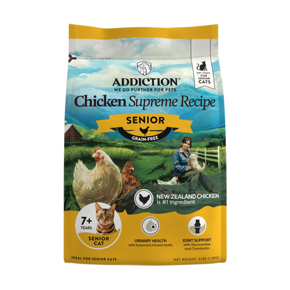 Addiction Chicken Supreme Senior Cat 1.8kg bag front