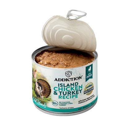 Addiction Wild Islands Island Chicken & Turkey Grain-Free Canned Dog Food 185g