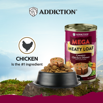 Addiction MEGA Country Chicken Dinner with Carrots & Peas Meaty Loaf Wet Dog Food 700g