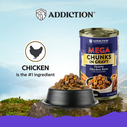 Addiction MEGA Hearty Chicken Stew with Carrots & Peas Wet Dog Food 700g