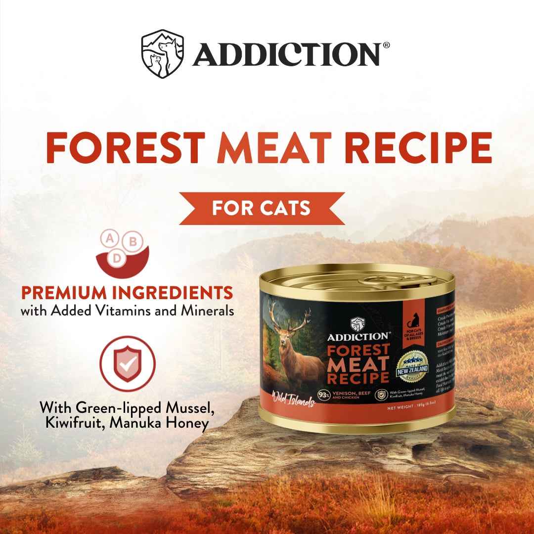 Addiction Wild Islands Forest Meat Venison & Beef Grain-Free Canned Cat Food 185g
