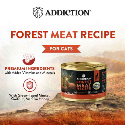 Addiction Wild Islands Forest Meat Venison & Beef Grain-Free Canned Cat Food 185g