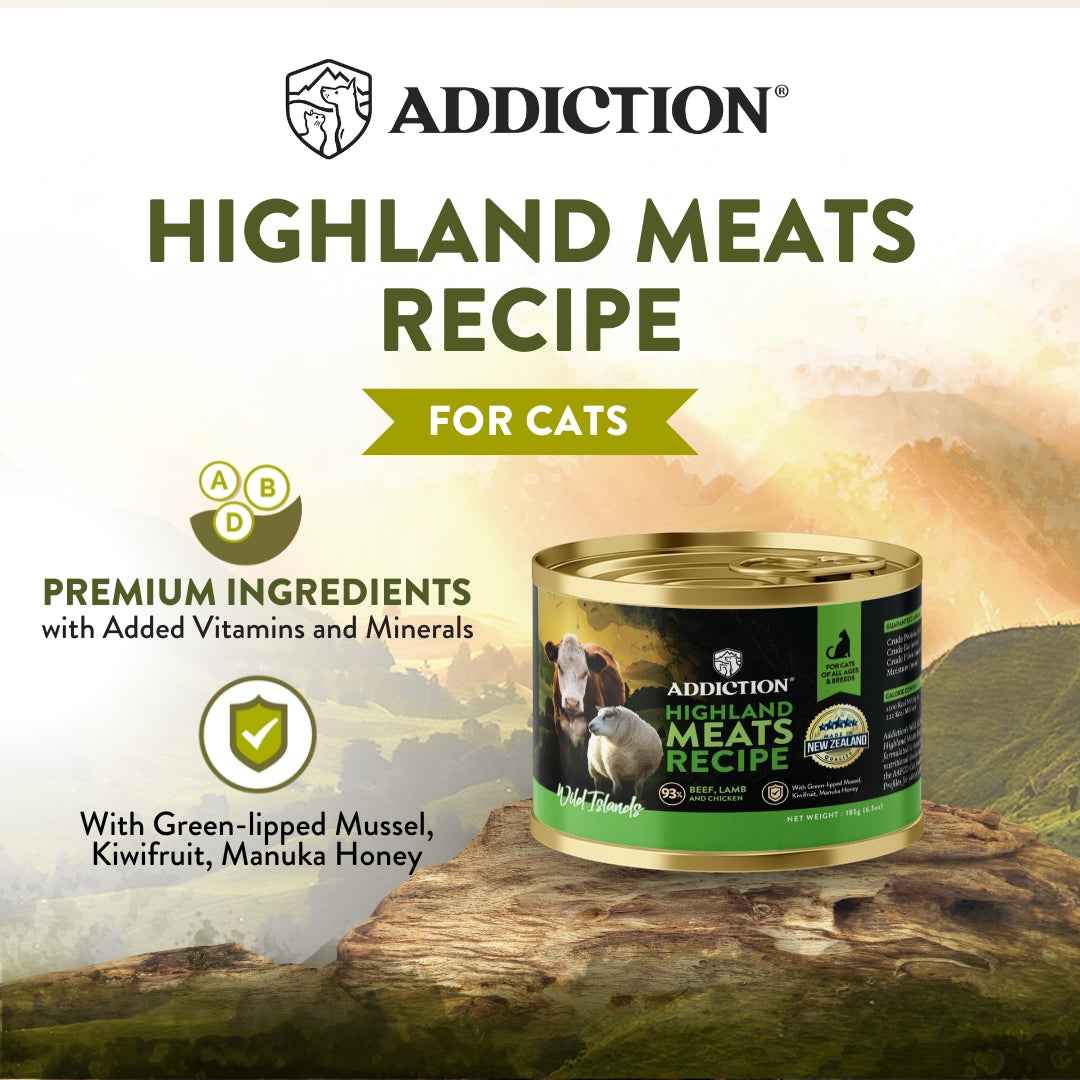 Addiction Wild Islands Highland Meats Lamb & Beef Grain-Free Canned Cat Food 185g