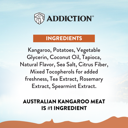 Addiction Wild Kangaroo Meaty Bites, Sensitive Care, Novel Protein Dog Treats, 113g