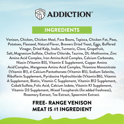 Addiction Viva La Venison Cat, Complete & Balanced, Novel Protein Dry Cat Food