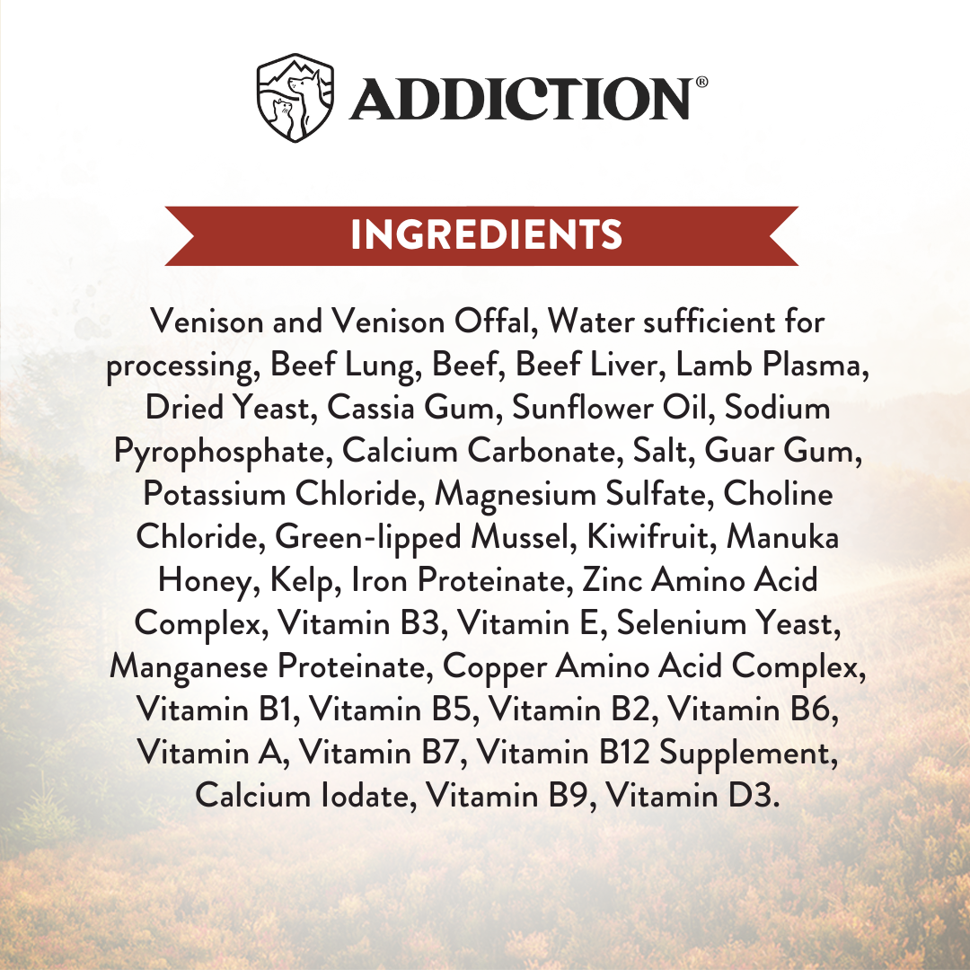 Addiction Wild Islands New Zealand Venison Grain-Free Canned Dog Food 185g