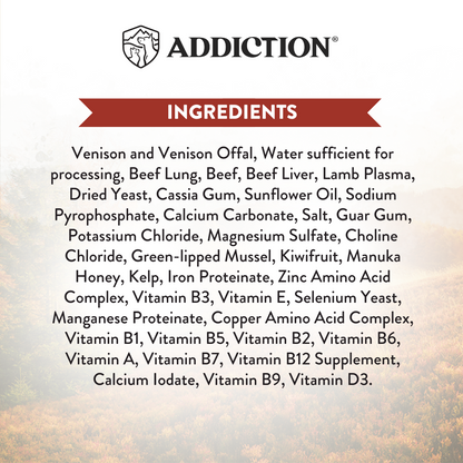 Addiction Wild Islands New Zealand Venison Grain-Free Canned Dog Food 185g