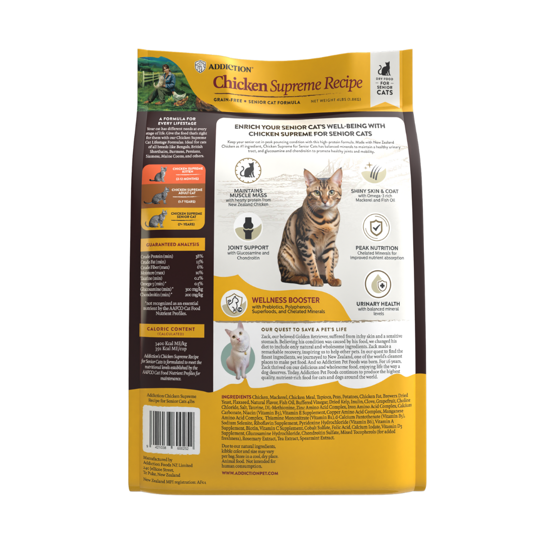 Chicken Supreme Senior Cat 1.8kg bag back