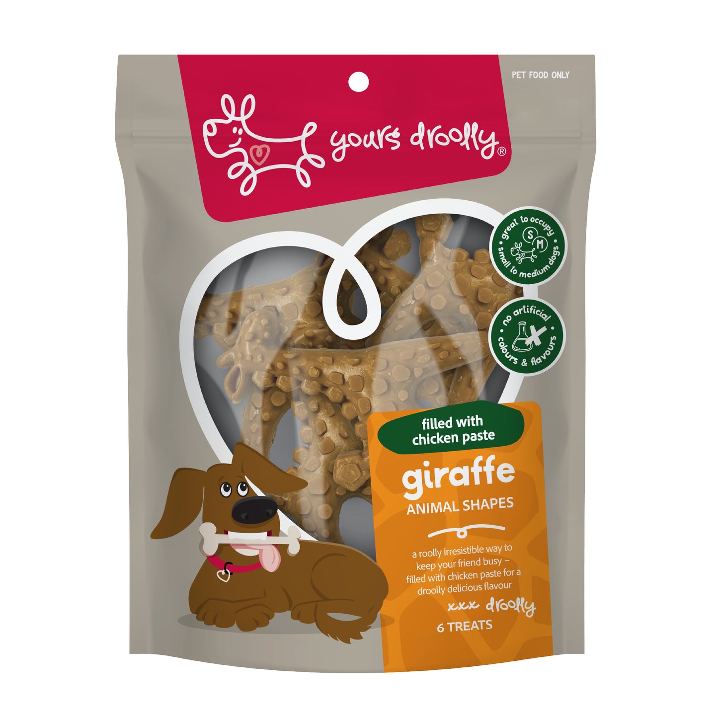 Yours Droolly Chicken Paste Filled Giraffe Shapes 6 Pack