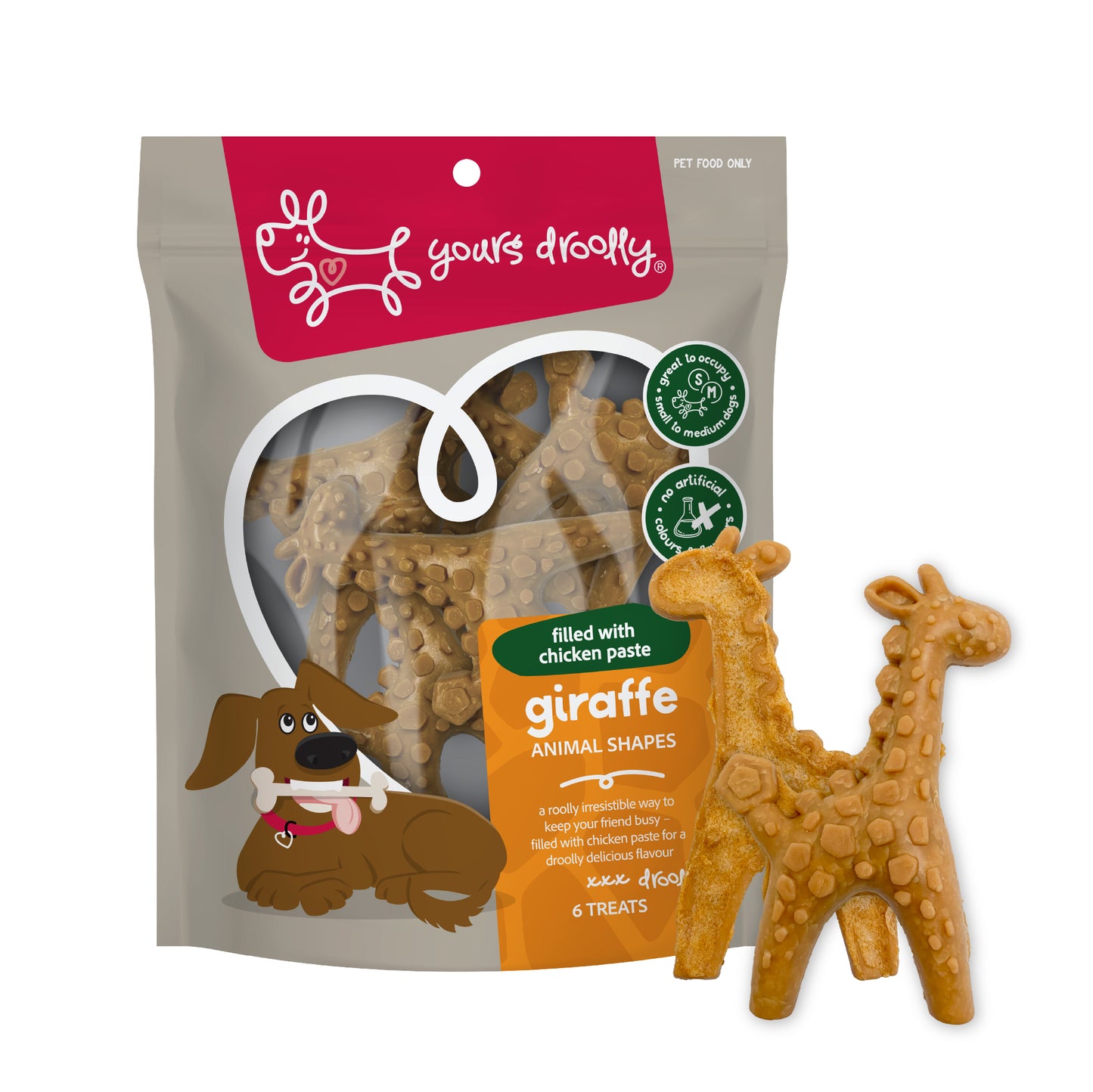 Yours Droolly Chicken Paste Filled Giraffe Shapes 6 Pack