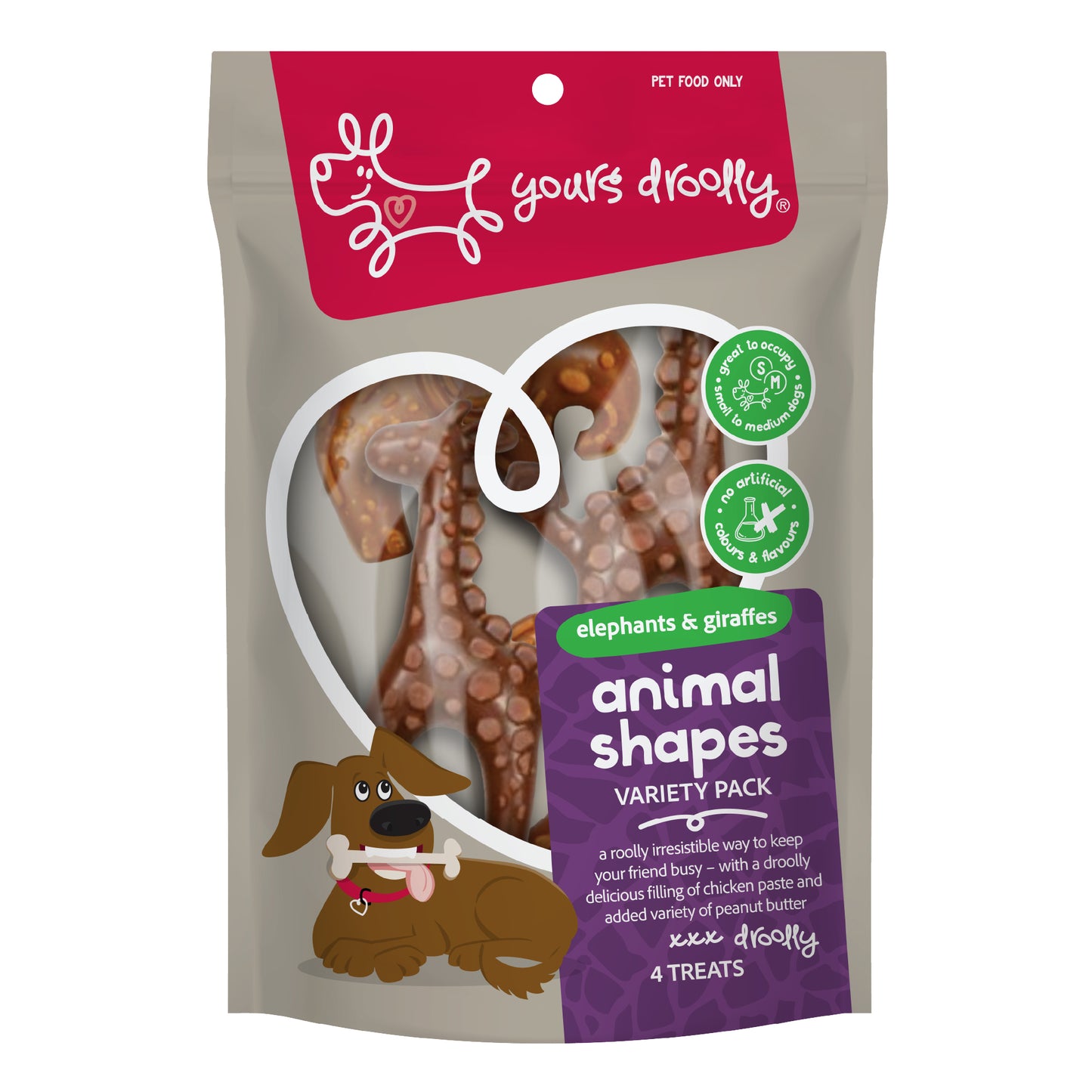 Yours Droolly Chicken Paste Filled Animal Shapes Variety 4 Pack
