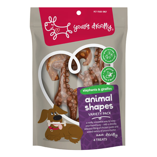 Yours Droolly Chicken Paste Filled Animal Shapes Variety 4 Pack