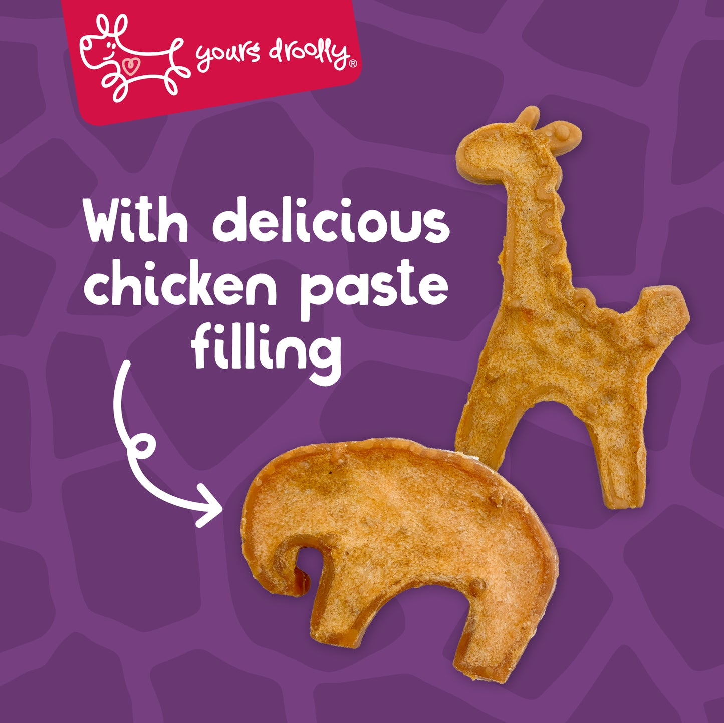 Yours Droolly Chicken Paste Filled Animal Shapes Variety 4 Pack