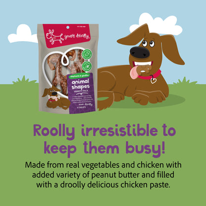 Yours Droolly Chicken Paste Filled Animal Shapes Variety 4 Pack