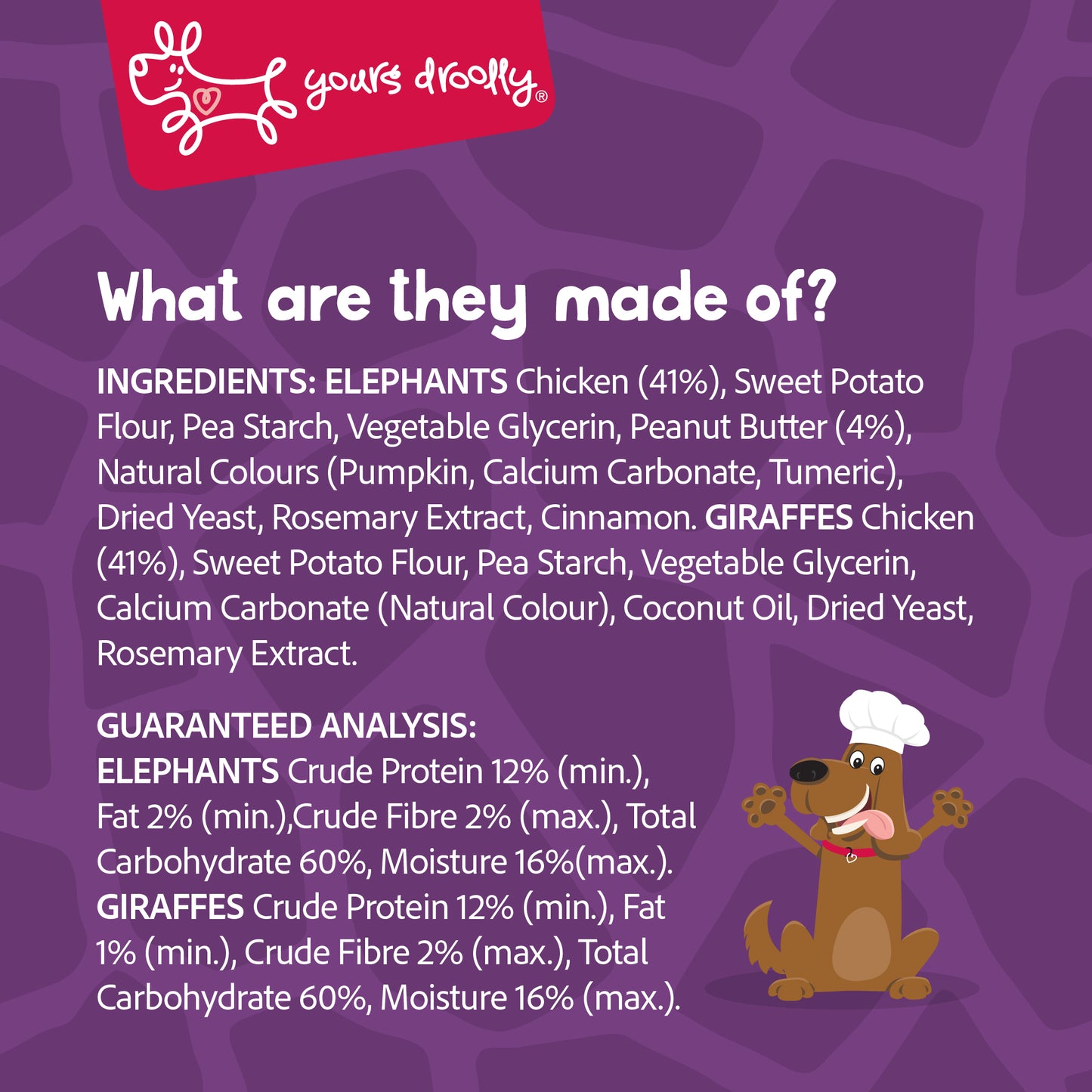 Yours Droolly Chicken Paste Filled Animal Shapes Variety 4 Pack