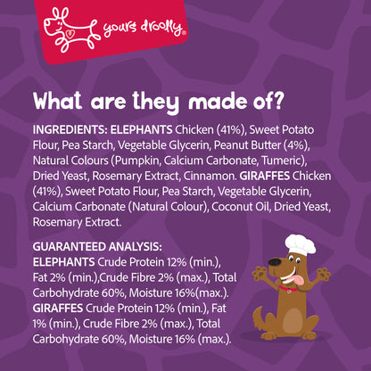Yours Droolly Chicken Paste Filled Animal Shapes Variety 4 Pack