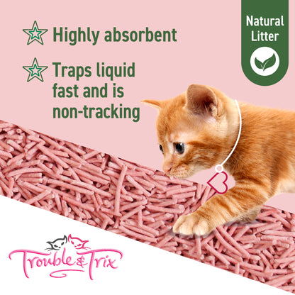 Cherry Blossom natural pellets: highly absorbent and low tracking