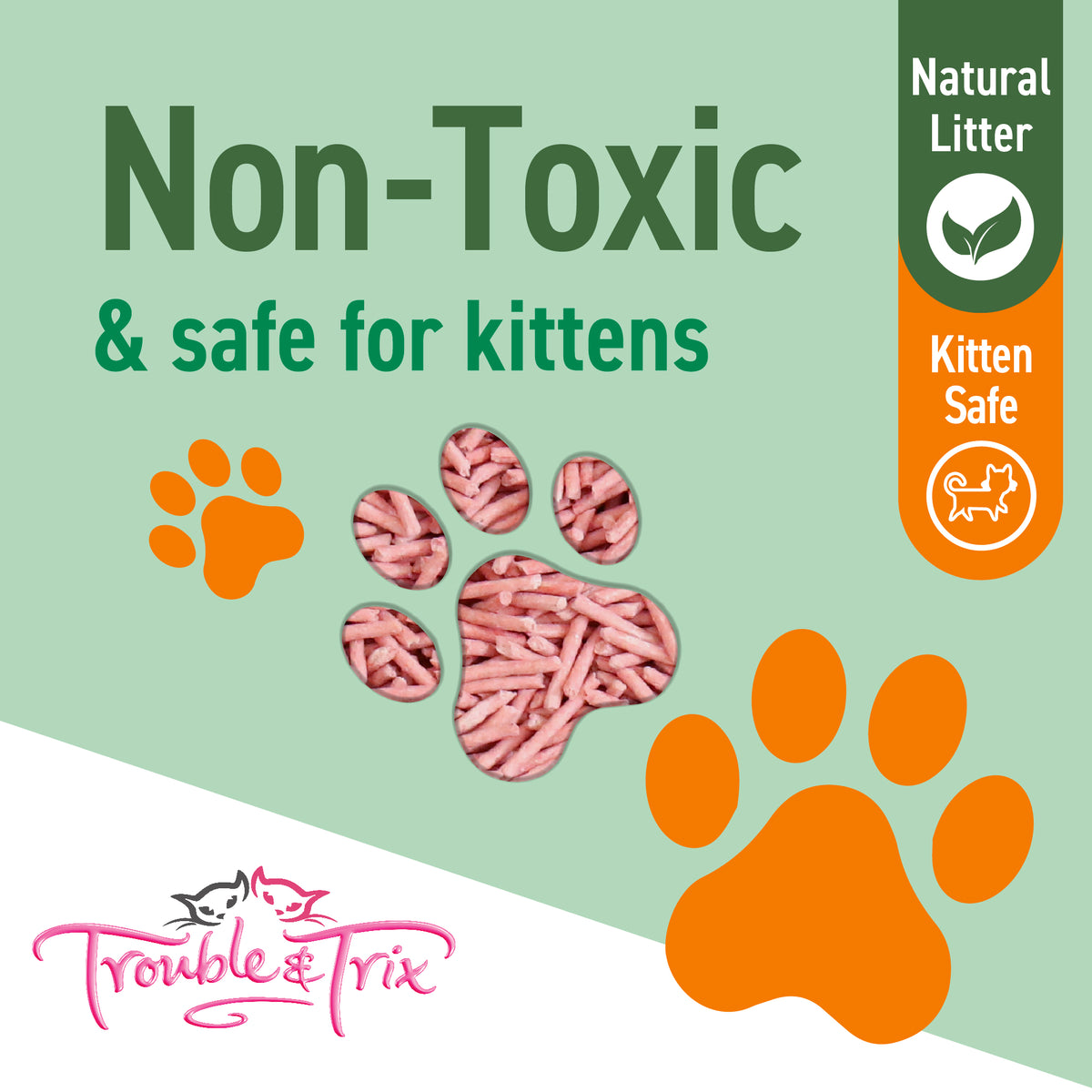 Trouble & Trix Cherry Blossom natural clumping litter with long-lasting odour control