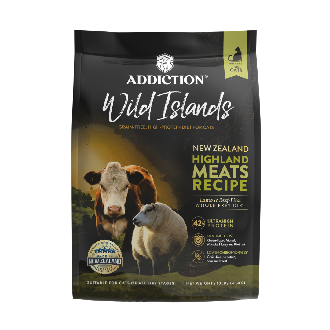 Addiction Wild Islands Highland Meats dry cat food 4.5kg bag