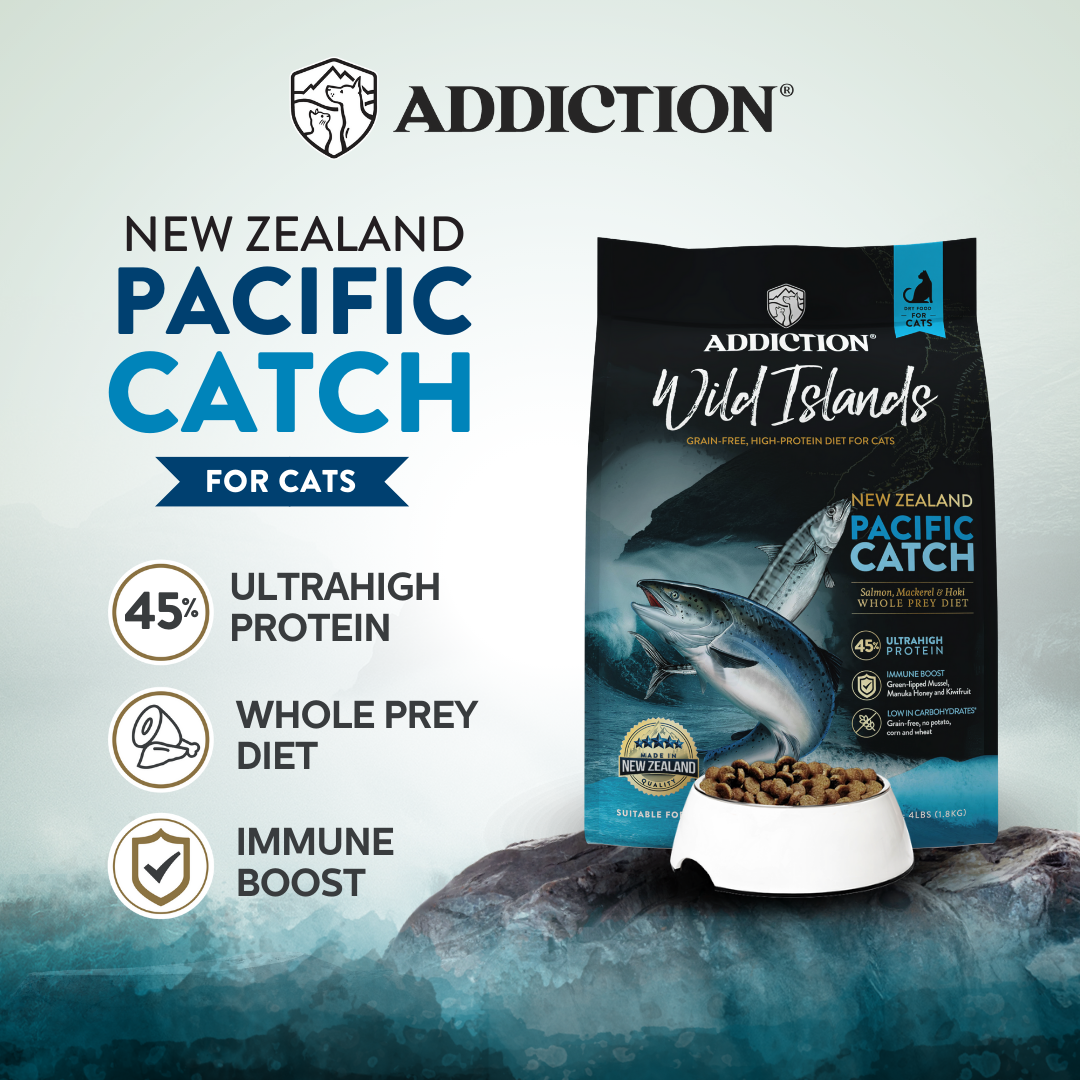 Addiction Wild Islands Pacific Catch Salmon, Mackerel & Hoki High Protein Dry Cat Food