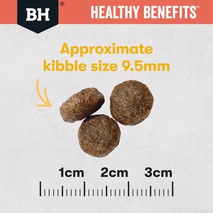 Black Hawk Healthy Benefits Indoor Chicken approximate kibble size 9.5mm