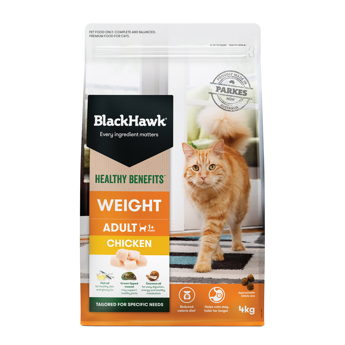 Black Hawk Healthy Benefits Weight Management Cat Food Chicken 4kg bag