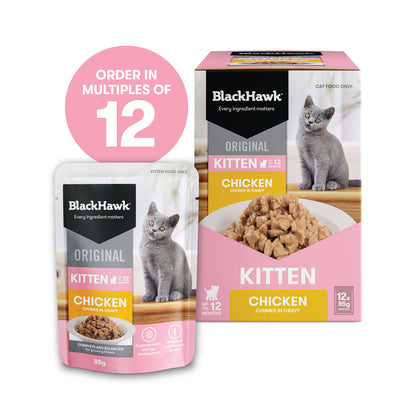 Black Hawk Original Kitten Chicken & Gravy Wet Food Pouch 85g