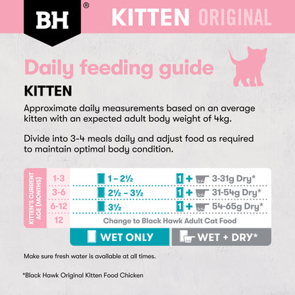 Black Hawk Original Kitten Food Chicken Ocean Fish in Gravy 85g