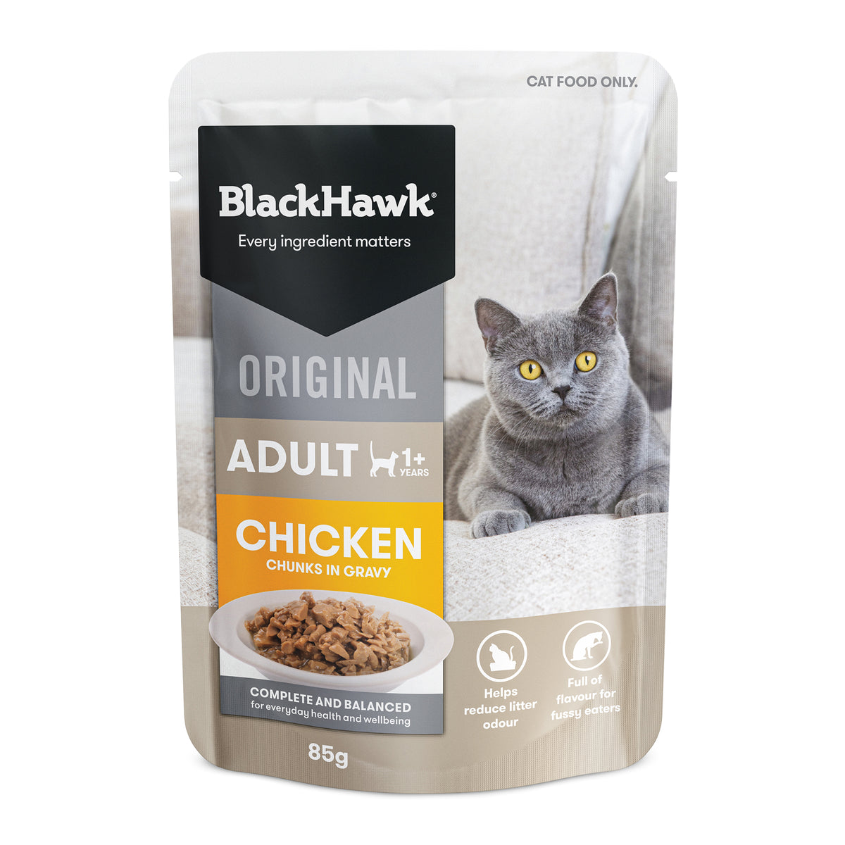 Black Hawk Original Adult Cat Chicken in Gravy 85g pouch