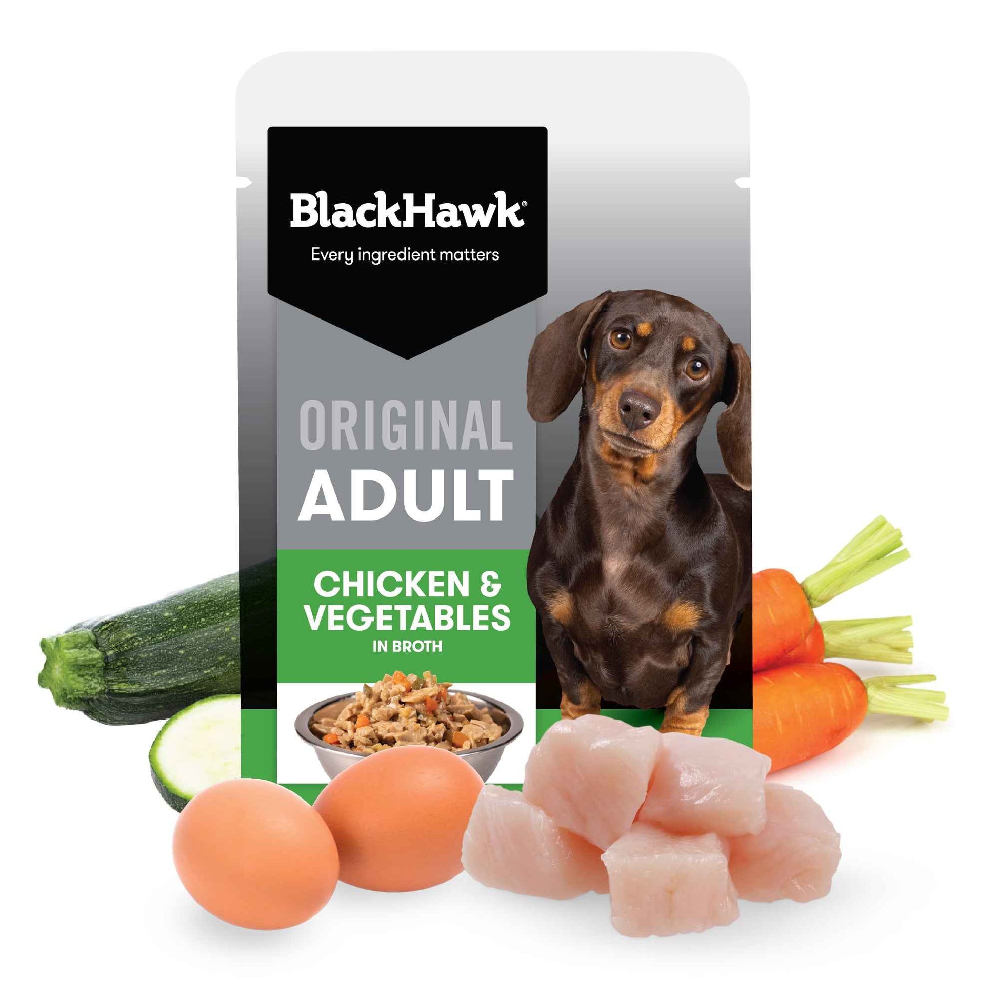 Black Hawk Original Adult Chicken & Vegetables in Broth 85g