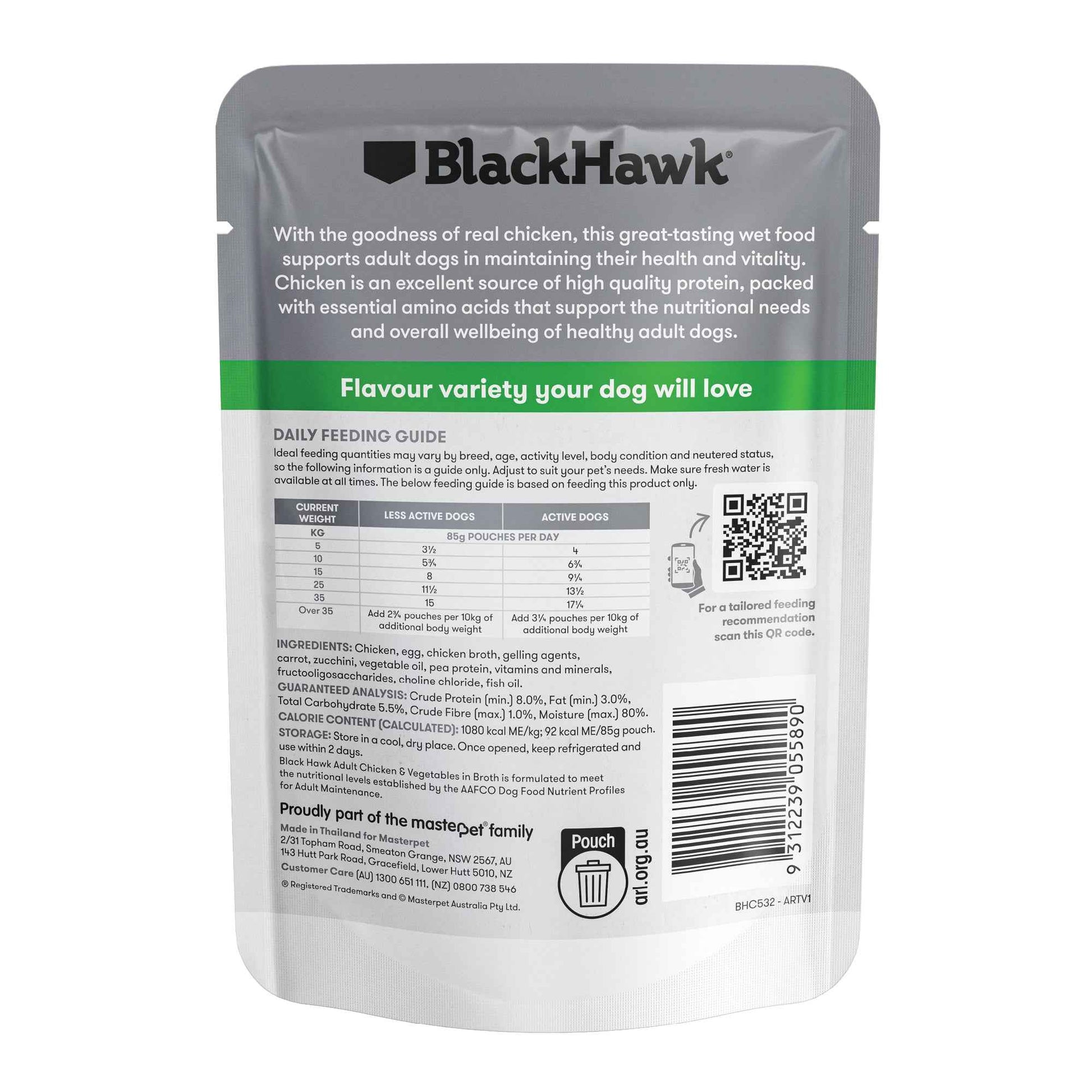 Black Hawk Original Adult Chicken & Vegetables in Broth 85g