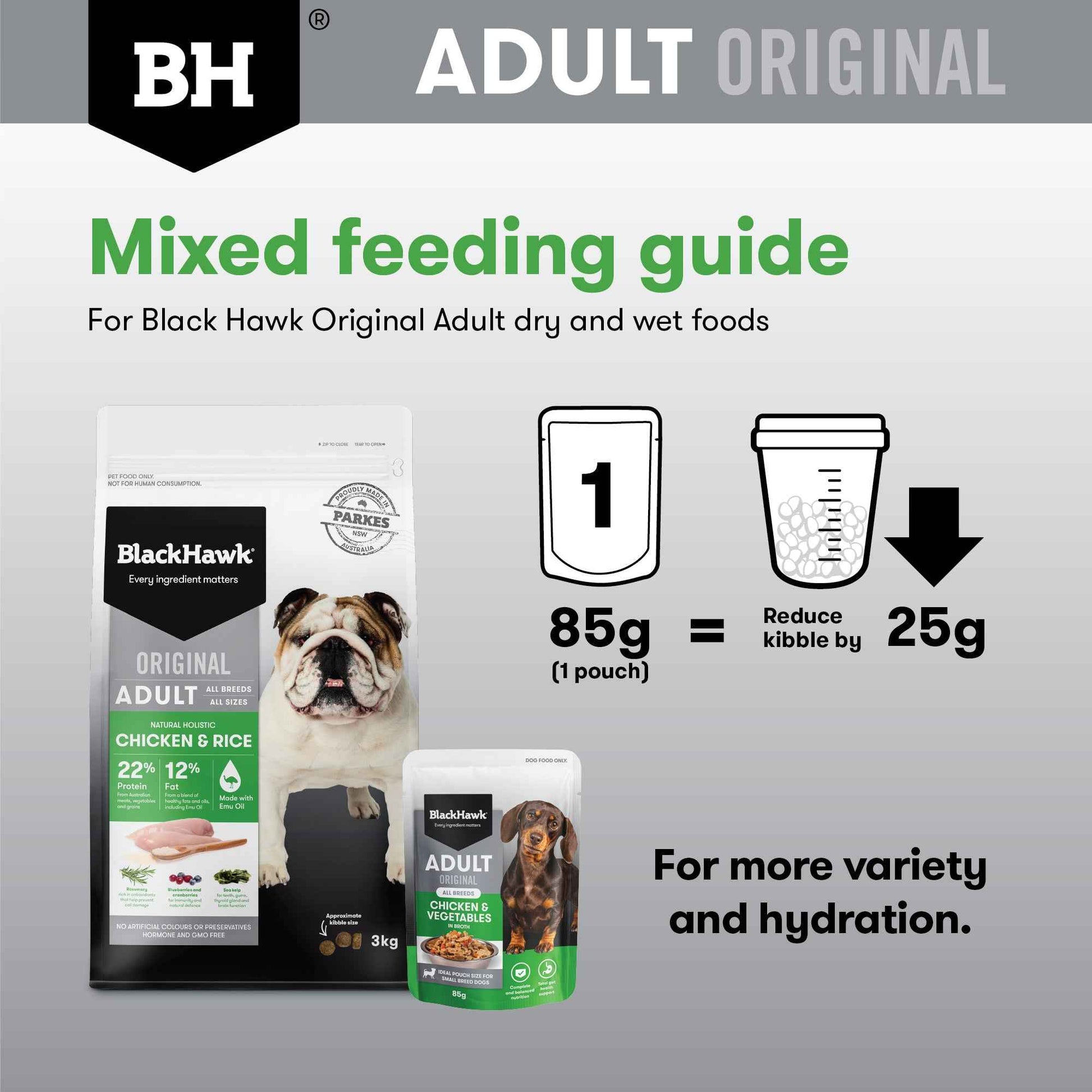 Black Hawk Original Adult Chicken & Vegetables in Broth 85g