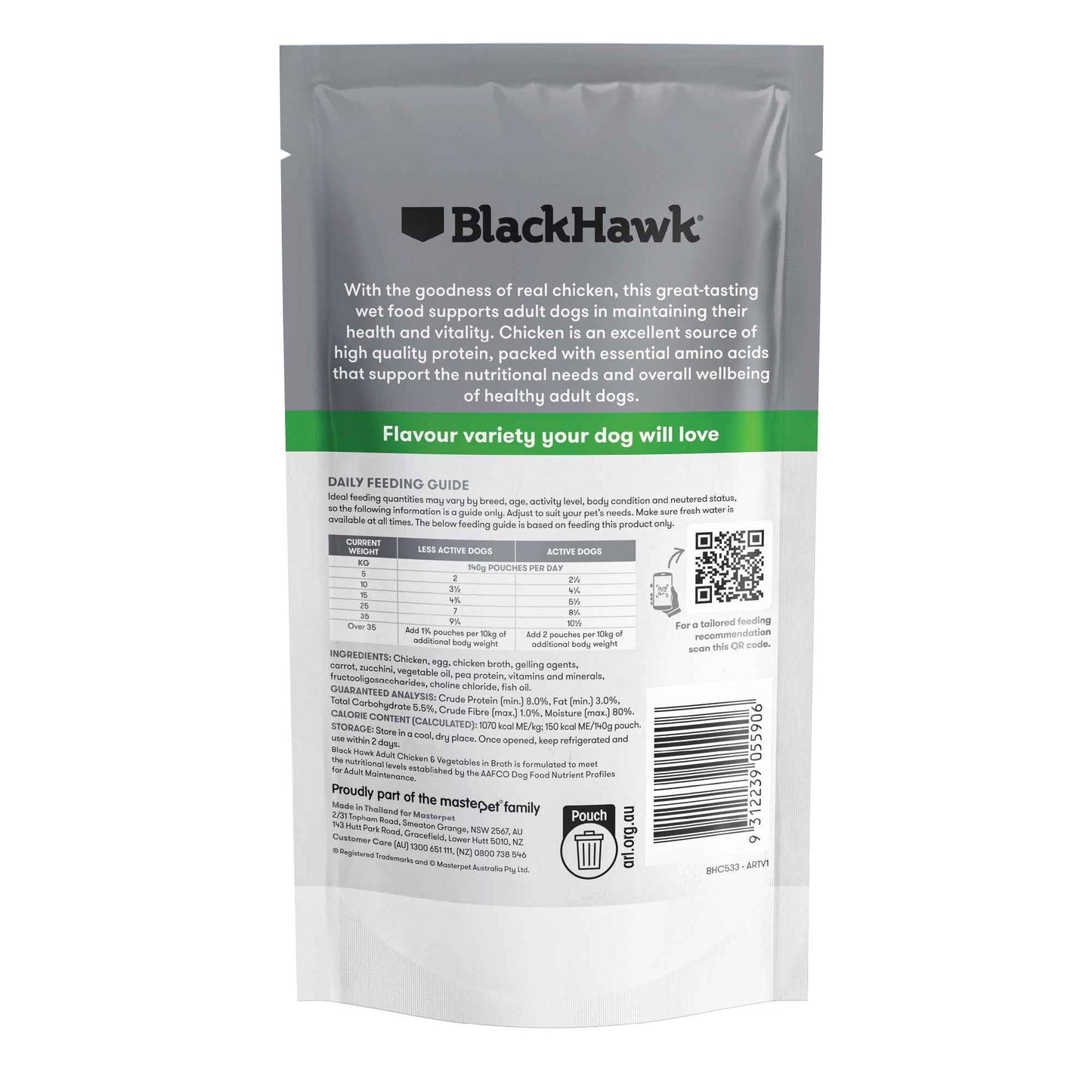 Black Hawk Adult Original Chicken & Vegetables in Broth 140g