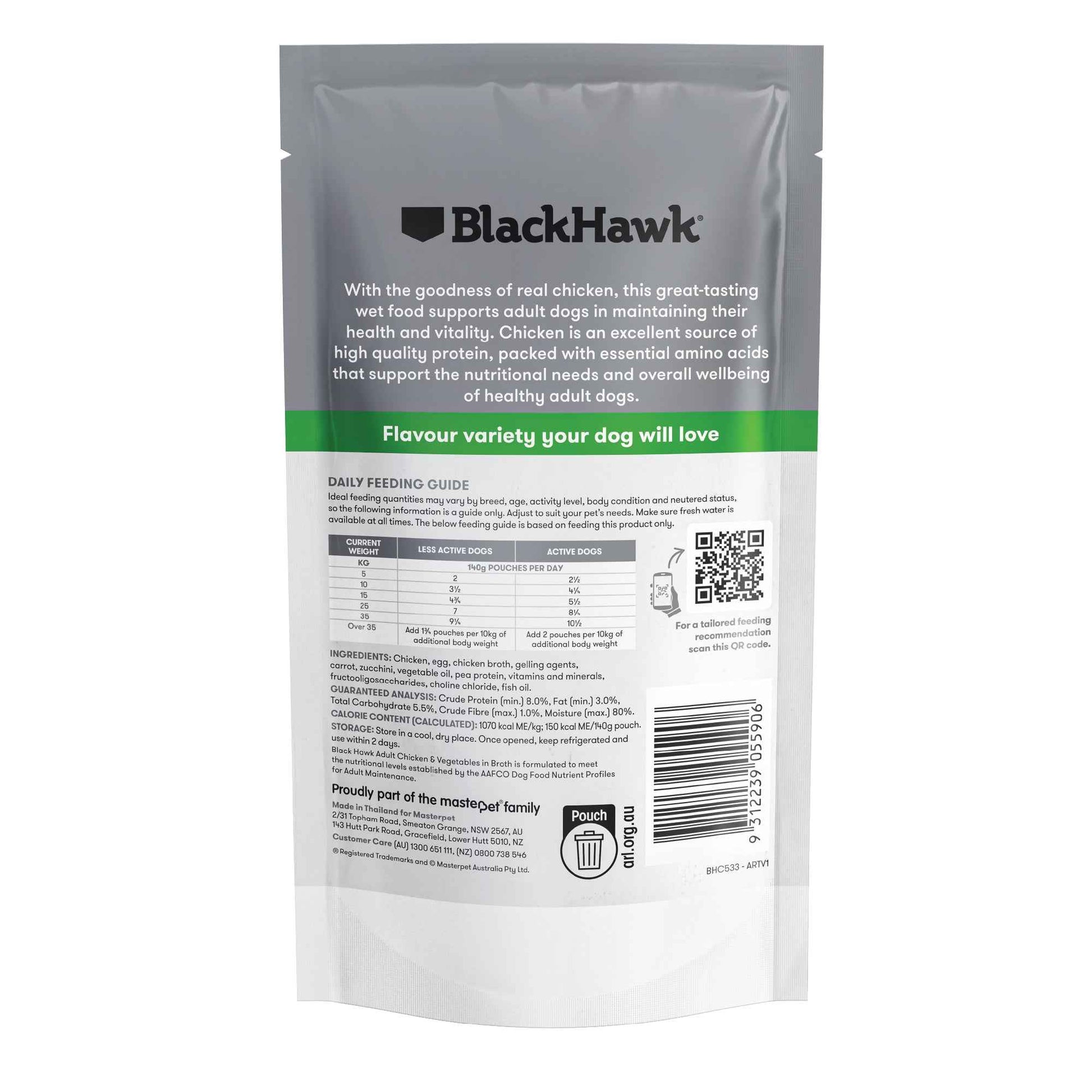 Black Hawk Adult Original Chicken & Vegetables in Broth 140g