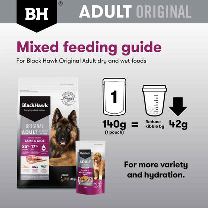 Black Hawk Original Adult Lamb & Vegetables in Broth 140g