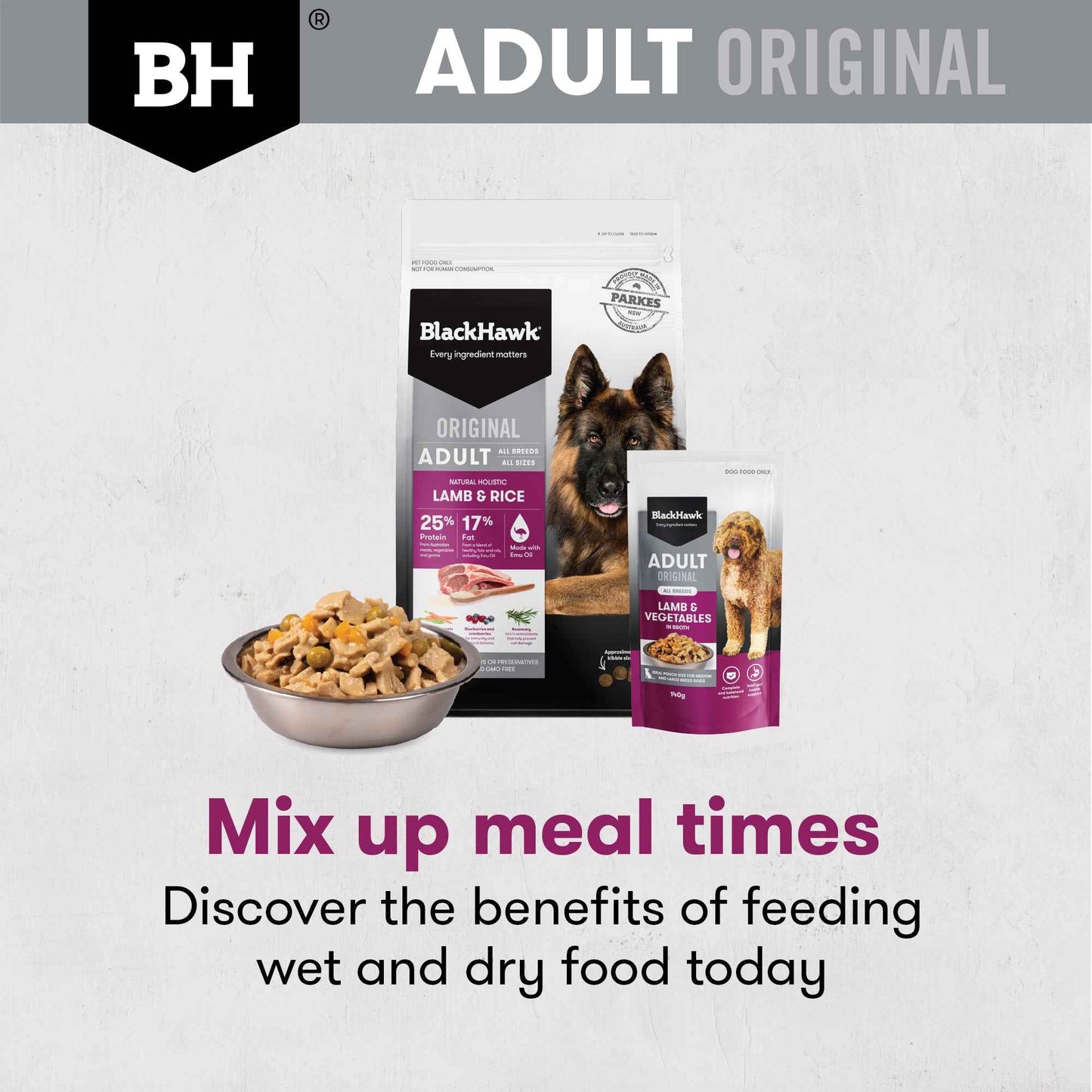 Black Hawk Original Adult Lamb & Vegetables in Broth 140g