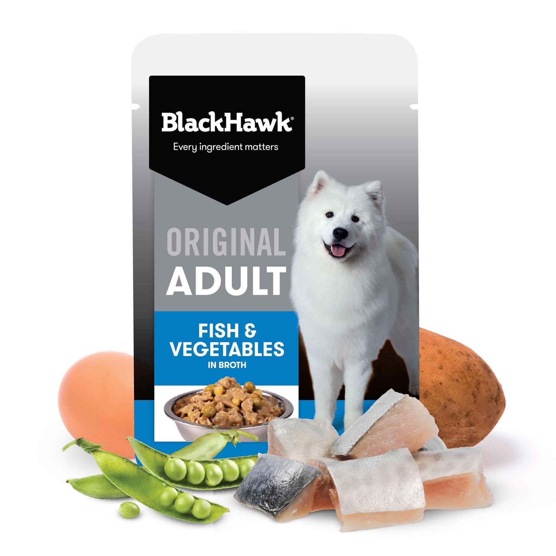 Black Hawk Original Adult Fish & Vegetables in Broth 140g