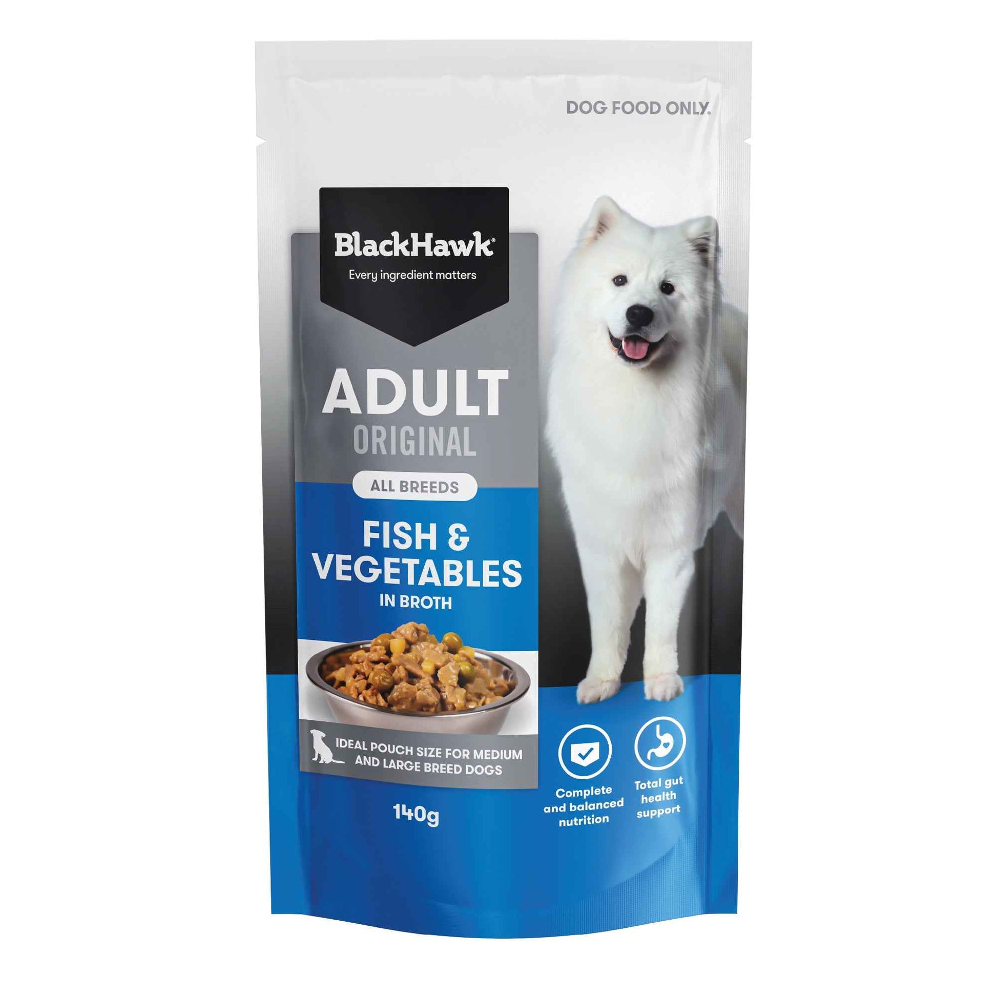Black Hawk Original Adult Fish & Vegetables in Broth 140g