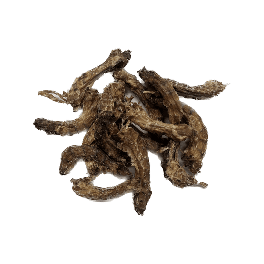 Dried chicken necks for dogs and cats, 100% natural, high in protein, tasty pet treat.