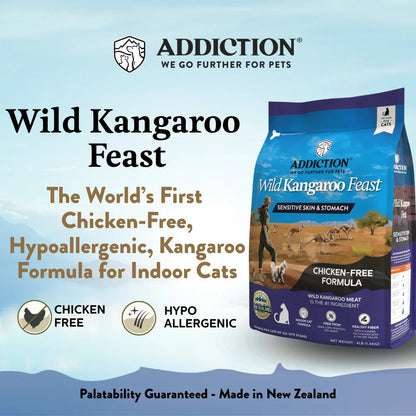 Addiction Wild Kangaroo Feast 1.8kg cat food bag, front