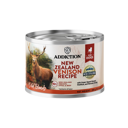 Addiction Wild Islands New Zealand Venison Grain-Free Canned Dog Food 185g