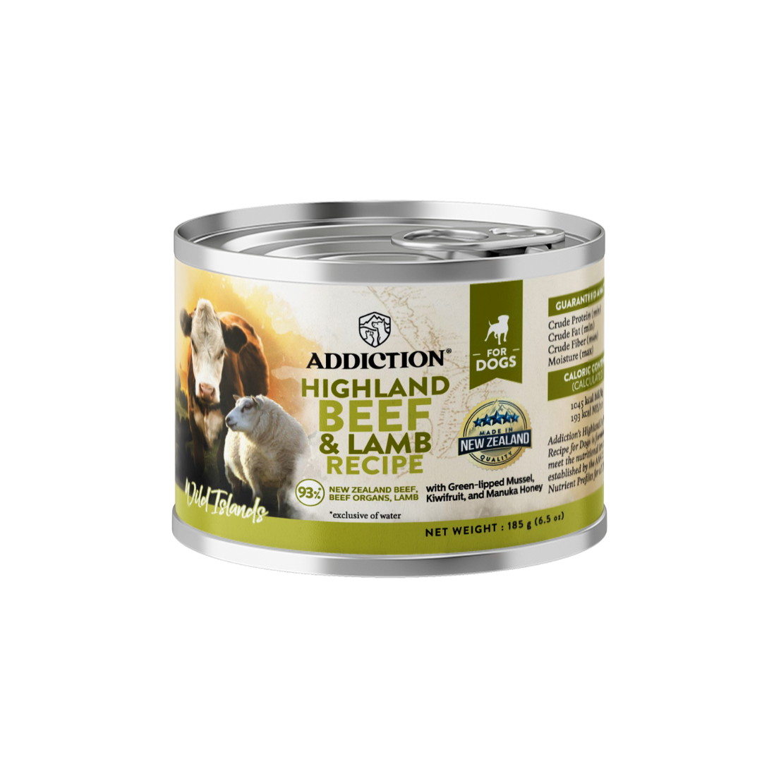 Addiction Wild Islands Highland Beef & Lamb Grain-Free Canned Dog Food 185g